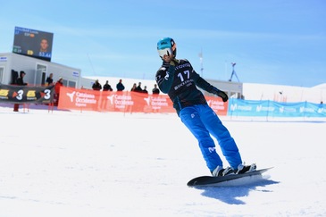 Lucas Eguibar wins the qualifying round in the FIS Snowboard Cross World Cup in Baqueira Beret